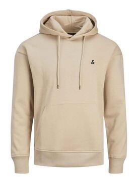 Felpa Jack and Jones Jestar Beige per Uomo