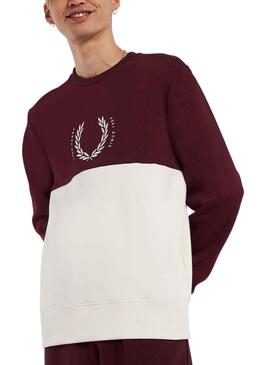 Felpa Fred Perry Circle Bordeaux e Beige