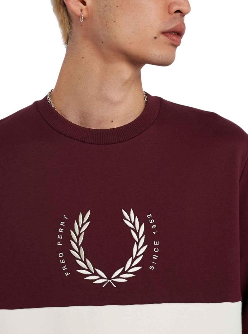 Felpa Fred Perry Circle Bordeaux e Beige