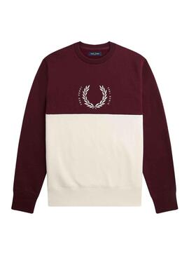 Felpa Fred Perry Circle Bordeaux e Beige