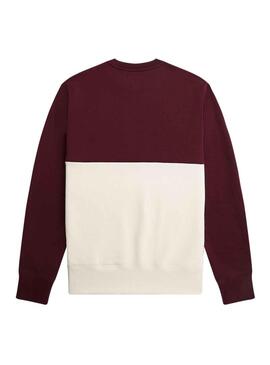 Felpa Fred Perry Circle Bordeaux e Beige