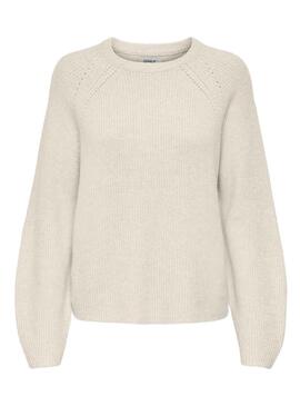 Pullover Only Fia Bianco per Donna