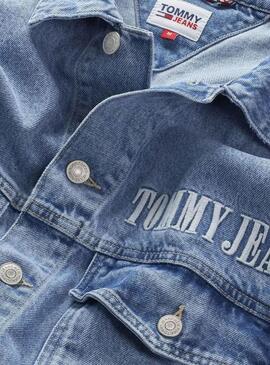 Giubbotto Denim Tommy Jeans Logo per Uomo