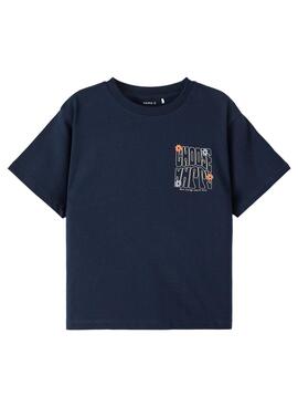 T-Shirt Name It Taliloni Blu per Bambina