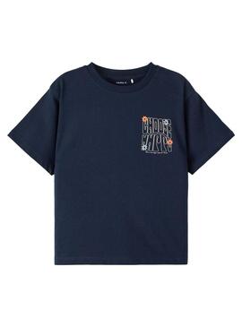 T-Shirt Name It Taliloni Blu per Bambina