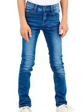 Pantaloni Jeans Name It Theo Blu per Bambino