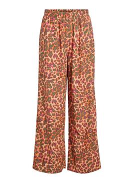 Pantaloni Vila Viluni Animal Print Arancione