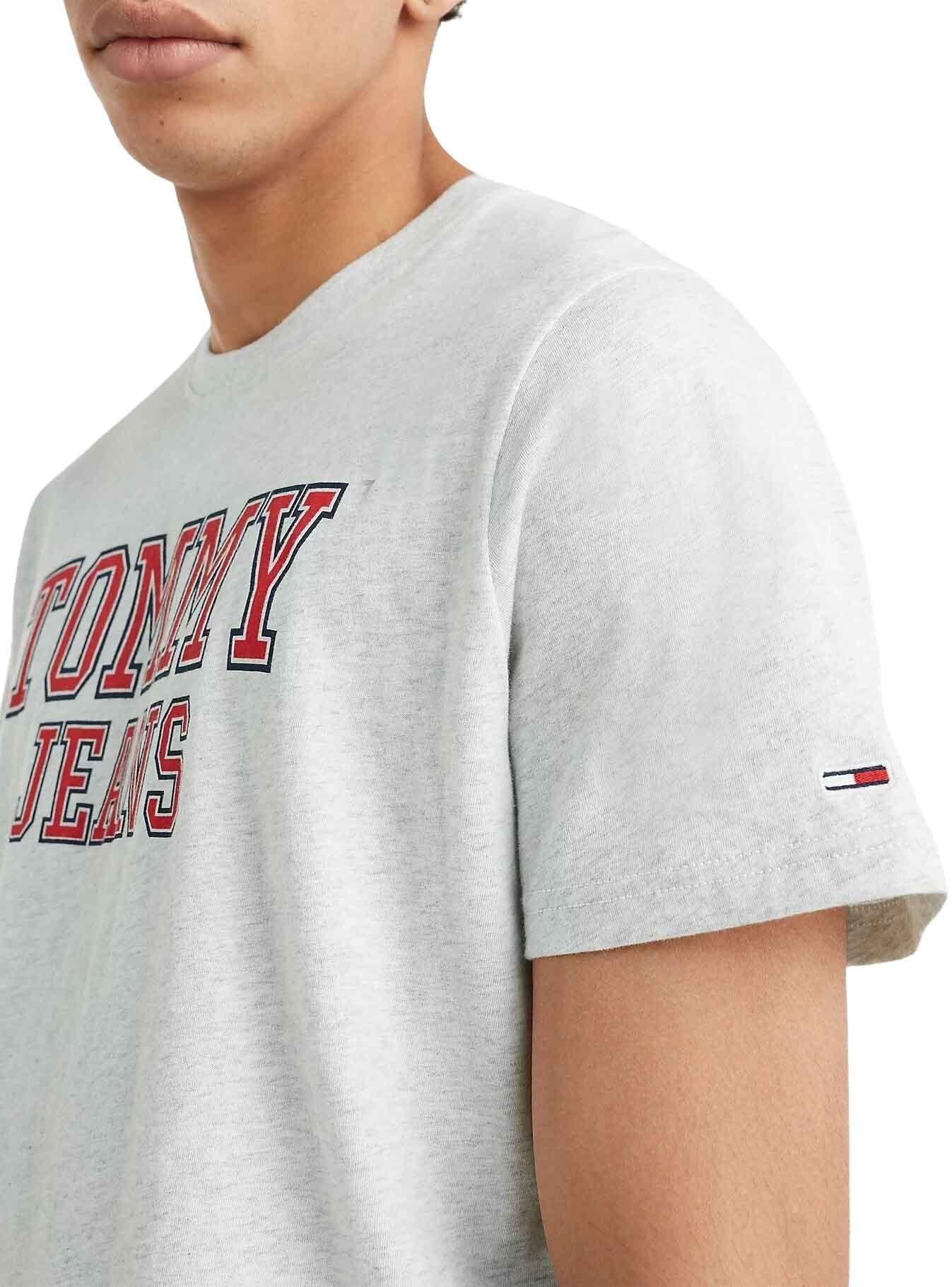 T-Shirt Tommy Jeans Essential Grigio per Uomo