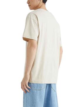 T-Shirt Tommy Jeans Graphic Beige per Uomo