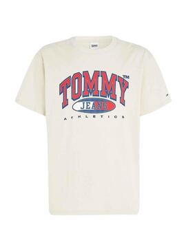 T-Shirt Tommy Jeans Graphic Beige per Uomo