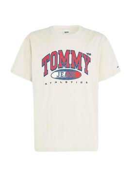 T-Shirt Tommy Jeans Graphic Beige per Uomo