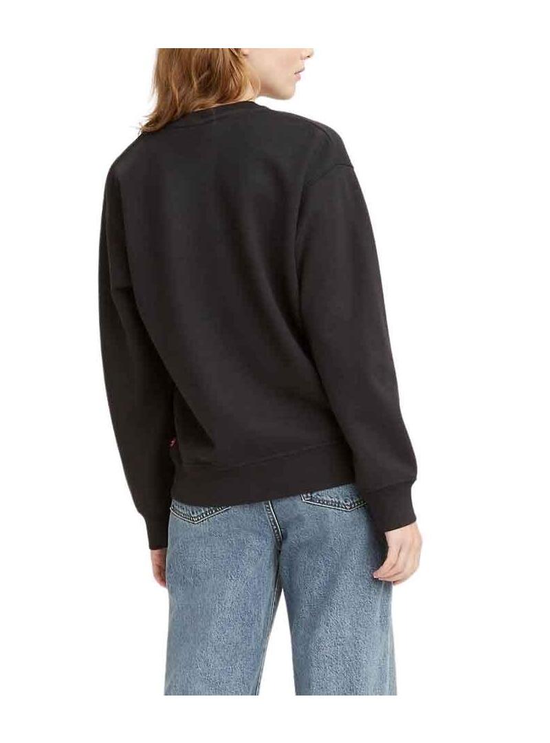 Felpa Levis Logo Fiori Nero per Donna