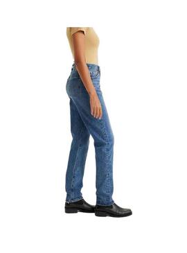 Pantaloni Jeans Levis 501 Blu Medio per Donna