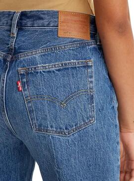 Pantaloni Jeans Levis 501 Blu Medio per Donna