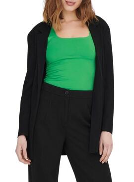 Top Only Lea Basic Verde per Donna