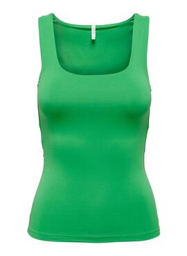 Top Only Lea Basic Verde per Donna