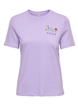 T-Shirt Only Emma Reg Viola per Donna