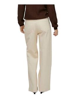 Pantaloni Vila Freya Beige per Donna