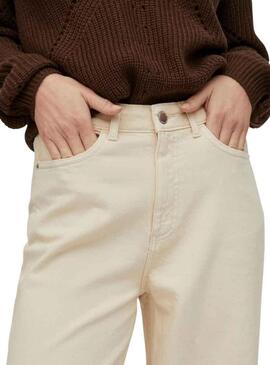 Pantaloni Vila Freya Beige per Donna