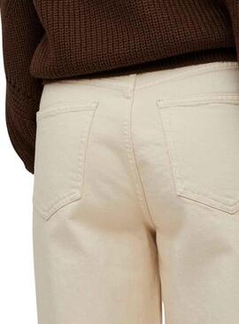 Pantaloni Vila Freya Beige per Donna