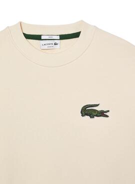 Felpa Lacoste Classic Fit Bianco Hueso Uomo