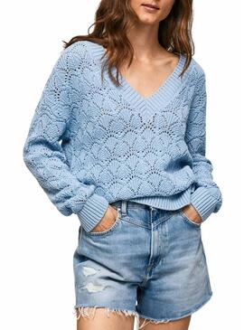 Pullover Pepe Jeans Terra Blu per Donna