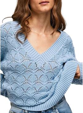 Pullover Pepe Jeans Terra Blu per Donna