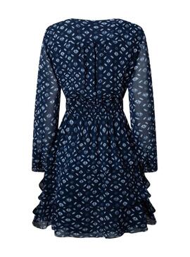 Vestito Pepe Jeans Eyra Blu Navy per Donna