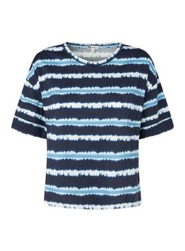 T-Shirt Pepe Jeans Marta Blu per Donna