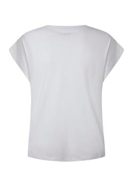 T-Shirt Pepe Jeans Bloom Bianco per Donna