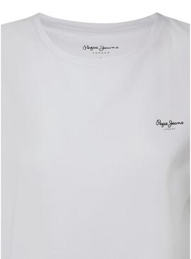 T-Shirt Pepe Jeans Bloom Bianco per Donna