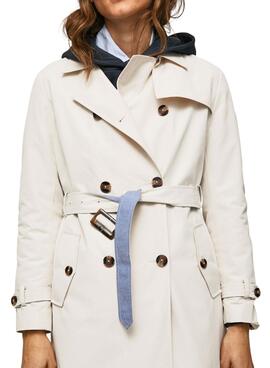 Trenchcoat Pepe Jeans Salomè Beige per Donna