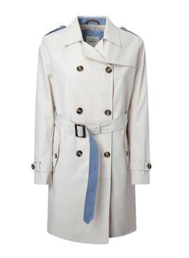 Trenchcoat Pepe Jeans Salomè Beige per Donna