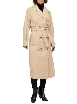 Trench Vila Mersina Long Beige per Donna
