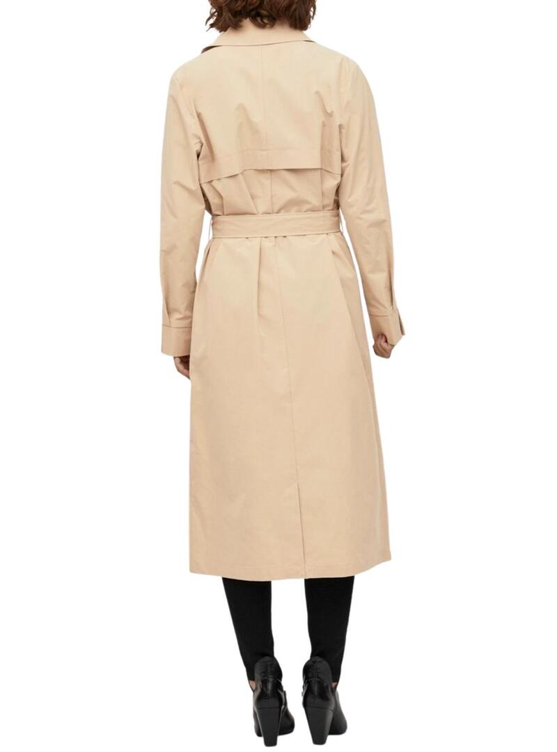 Trench Vila Mersina Long Beige per Donna