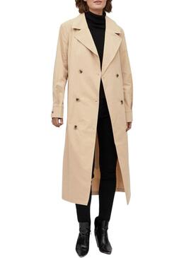 Trench Vila Mersina Long Beige per Donna