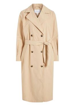 Trench Vila Mersina Long Beige per Donna