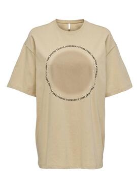 T-Shirt Only Beige Luna per Donna