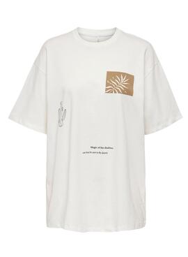 T-Shirt Only Luna Bianco per Donna