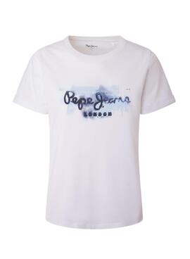 T-Shirt Pepe Jeans Goldie Bianco per Donna