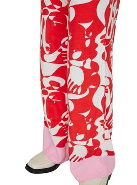 Pantaloni Vila Kikki Mat Rosso per Donna