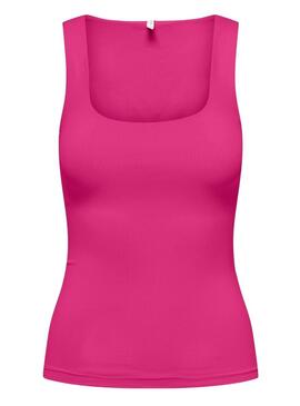 Top Only Lea Basic Rosa per Donna