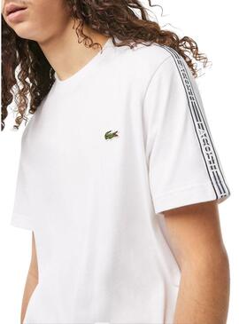 T-Shirt Logo Raya Lacoste Bianco per Uomo