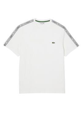 T-Shirt Logo Raya Lacoste Bianco per Uomo