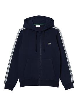 Felpa Lacoste Classic Zip Blu Navy per Uomo