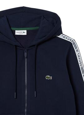 Felpa Lacoste Classic Zip Blu Navy per Uomo