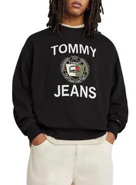 Felpa Tommy Jeans Boxy Luxy Nero Uomo