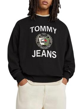 Felpa Tommy Jeans Boxy Luxy Nero Uomo