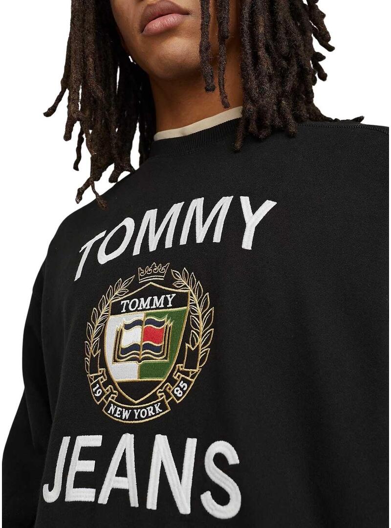 Felpa Tommy Jeans Boxy Luxy Nero Uomo