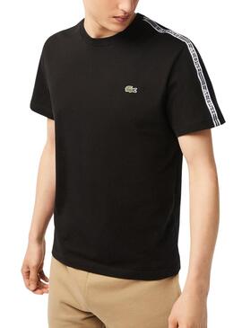 T-Shirt Logo Lacoste Raya Nero per Uomo